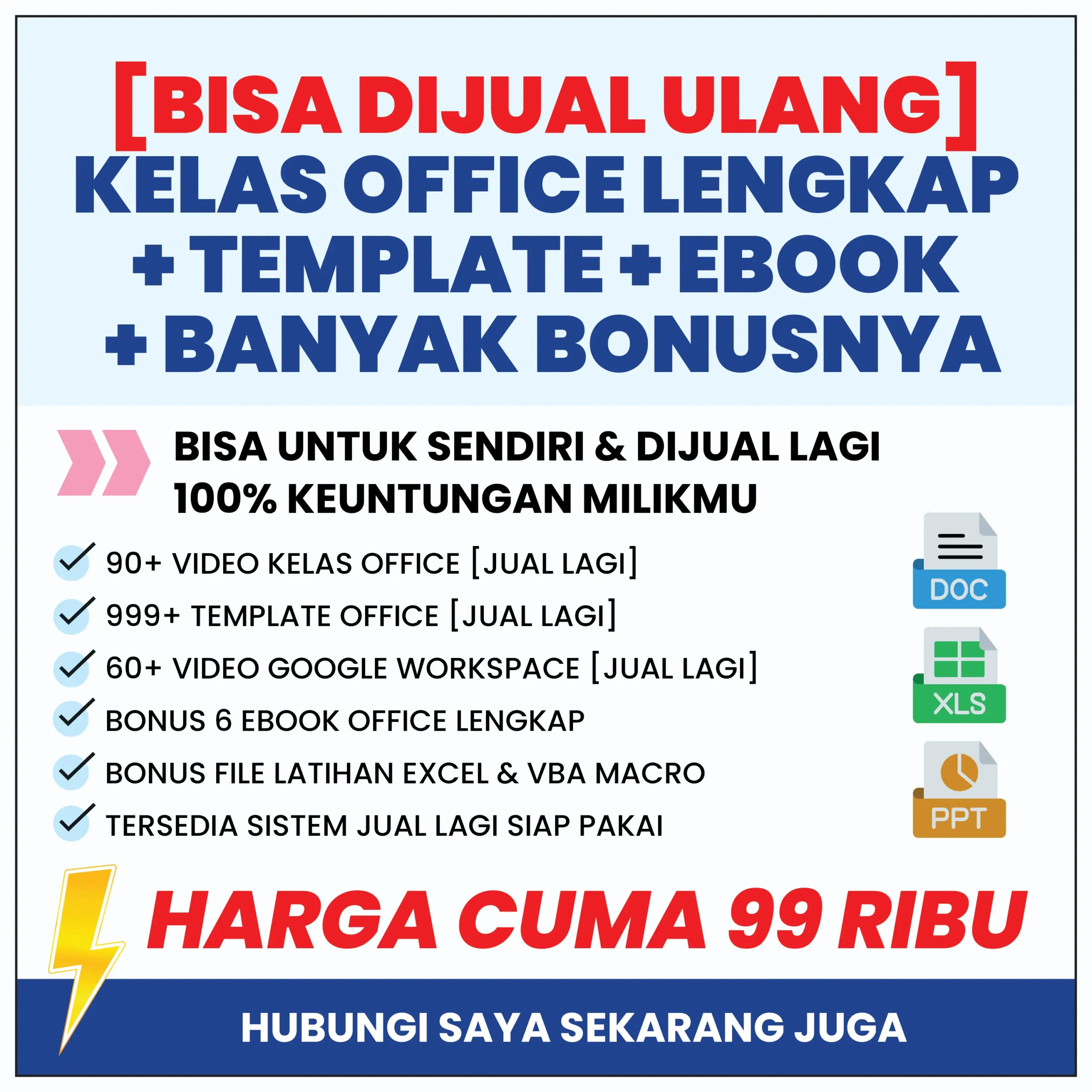 Paket lengkap belajar bisnis kelas office jual ulang